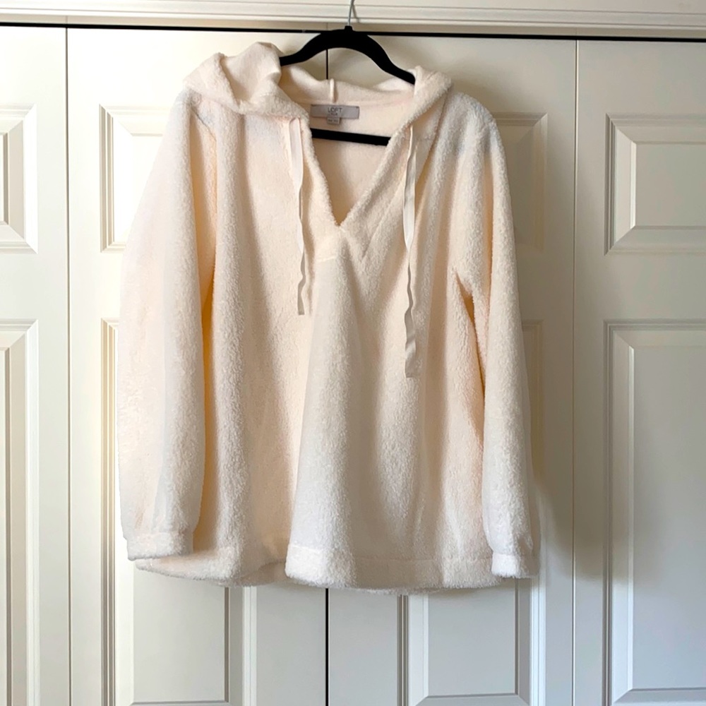 Cream textured hoodie